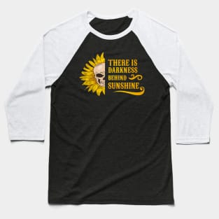 Sunflower Skull illustration Baseball T-Shirt